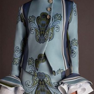 Long Sleeve Urban Regular Fit Floral Jacket, Blazers, color:Blue|size:XXL, Stylewe