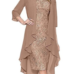 Lace Lace Wedding Dress, Party Dresses, color:Coffee|size:5XL, JustFashionNow