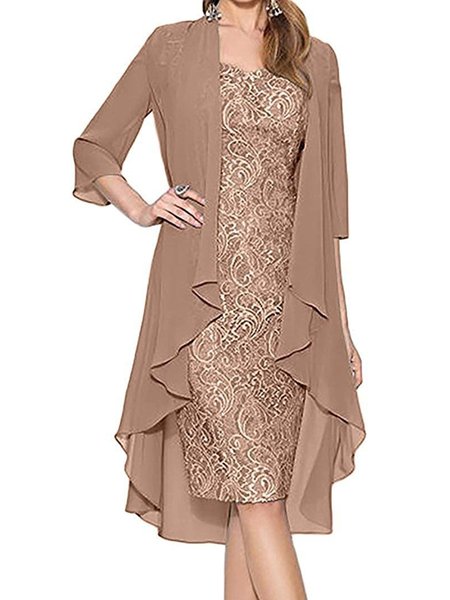 Lace Lace Wedding Dress, Party Dresses, color:Coffee|size:5XL, JustFashionNow