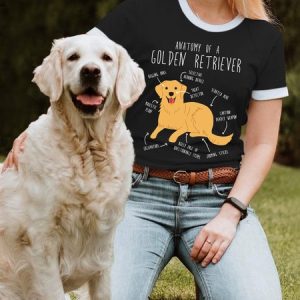 Lilicloth X Funnpaw Women's Anatomy Of A Golden Retreiever T-Shirt, color:Black|size:L, Lilicloth.com