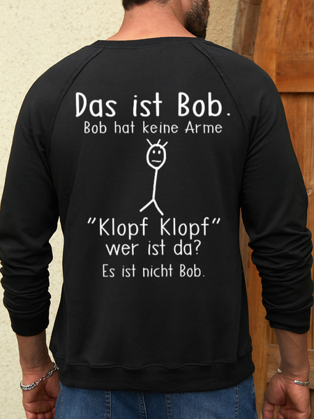 Men's Funing Text Letters Casual Cotton-Blend Sweatshirt, color:Black|size:3XL, Lilicloth.com