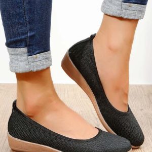 Women Minimalist Casual Shallow Shoes, Flats, color:Black|size:40, JustFashionNow