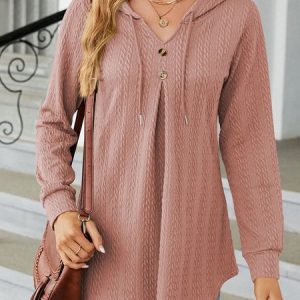 Casual Hoodie Plain Hoodie, Hoodies & Sweatshirts, color:Pink|size:XXL, Noracora