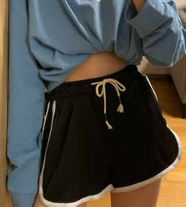Casual Plain Shorts, Shorts, color:Black|size:L, Noracora
