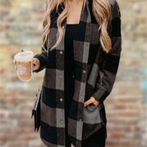 Casual Shirt Collar Kimono, Cardigans, color:Gray|size:3XL, JustFashionNow