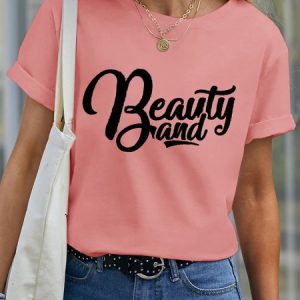 Lilicloth X Funnpaw Women's Beauty And The Bread Pet Matching T-Shirt, color:Pink|size:XXL, Lilicloth.com