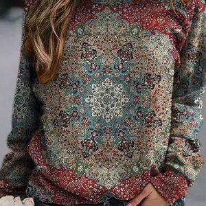 Ethnic Casual Sweatshirt, Sweatshirts & Hoodies, color:Red|size:XXL, JustFashionNow