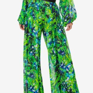 Loose Random Print Urban Fashion Pants, Pants, color:Green|size:XXL, Stylewe