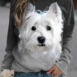 Casual Animal Crew Neck Sweatshirt, Sweatshirts & Hoodies, color:Deep Gray|size:3XL, JustFashionNow