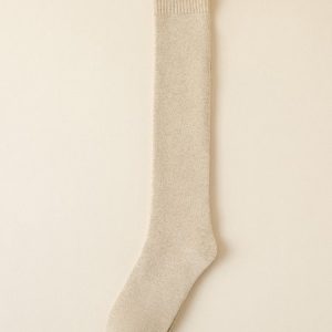 1pair Women Minimalist Warmth Mid-calf Socks, Socks, color:Apricot|size:One-size, JustFashionNow