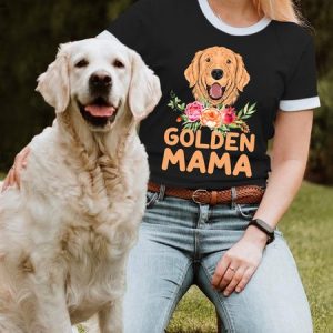 Lilicloth X Funnpaw Women's Golden Mama T-Shirt, color:Black|size:L, Lilicloth.com