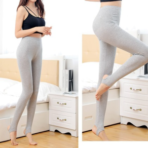 Casual Plain Natural Long Legging, Leggings, color:Light Gray|size:XXL, Noracora