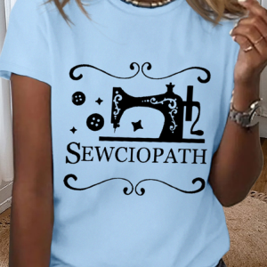 Women's Funny Sewing Lover Simple Loose Crew Neck T-Shirt, T-shirts, Lilicloth.com