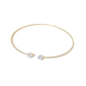Banquet Party Full Diamond Choker Necklace Valentine's Day New Year Wedding Jewelry, Necklace, color:Golden|size:One-size, Noracora