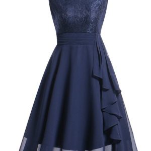 Women Plain Crew Neck Sleeveless Comfy Party Midi Dress, Dresses, color:Purplish blue|size:XXL, Noracora