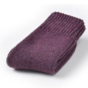 Solid Color Fleece Plus Extra Thick Thermal Storage Wool Socks, Socks, color:Purple|size:One-size, JustFashionNow