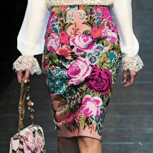 Midi Daily Regular Fit Floral Elegant Skirt, Skirts, color:Rose Red|size:XXL, Stylewe