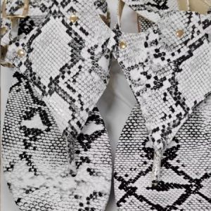 Zebra Print Snake Print Pinch Holiday Sandals, Sandals, color:Black-white|size:43, JustFashionNow