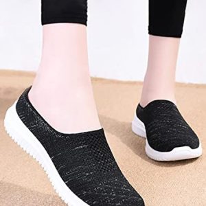 Breathable Comfortable Fly Knit Casual Clogs Sneakers, Sneakers, color:Black|size:41, JustFashionNow