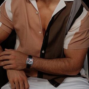 Men's Casual Striped Button Up Shirts Urban Daily Hawaiian Vacation Clothing, Shirts ＆ Blouse, color:As Picture|size:3XL, JustFashionNow