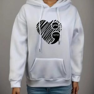 Heart/Cordate Casual Hoodie, Sweatshirts & Hoodies, color:White|size:3XL, JustFashionNow