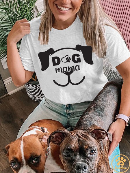 Lilicloth X Funnpaw X Jessanjony Dog Mama Women's T-Shirt, color:White|size:3XL, Lilicloth.com