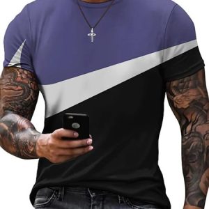 Printing Casual Crew Neck T-Shirt, T-Shirts, color:Purple|size:5XL, JustFashionNow