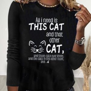 All I Need Is This Cat T-Shirt, T-Shirts, color:Black|size:XXL, JustFashionNow