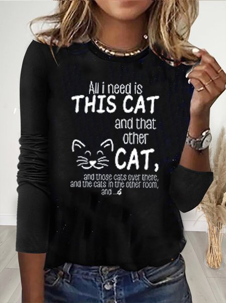 All I Need Is This Cat T-Shirt, T-Shirts, color:Black|size:XXL, JustFashionNow
