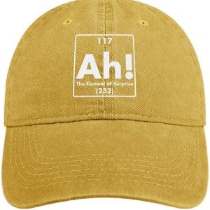 Men's /Women's Ah The Element Of Surprise Graphic Printing Regular Fit Adjustable Denim Hat, color:Yellow|size:One-size, Lilicloth.com