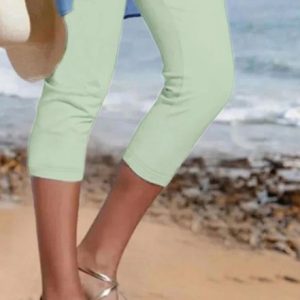 women’s Plain Tight Leggings, color:Green|size:3XL, Lilicloth.com