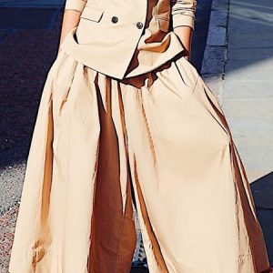 Urban Regular Fit Plain Pants, Pants, color:Khaki|size:XXL, Stylewe