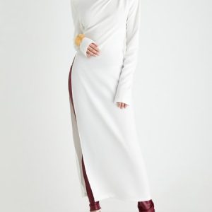 Stylewe High Elasticity Asymmetrical Elegant Long sleeve H-Line Top, Tops, color:White|size:XXL, Stylewe