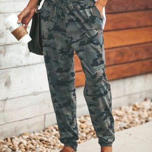 Camouflage Printed Casual Sports Pants, Pants, color:Camouflage|size:XXL, JustFashionNow