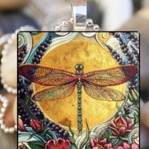 JFN  Dragonfly  Vintage Alloy  Necklace, Necklaces, color:Yellow, JustFashionNow