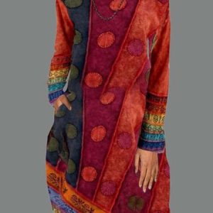 Red Cotton Casual Round Neck Knitting Dress, Short, color:Red|size:XXL, Noracora