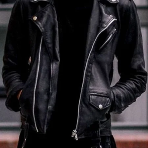Black Pu Casual Jacket, Jackets, color:Black|size:XXL, Noracora