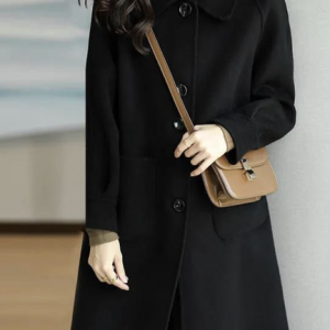 Plain Casual Loose Coat, Coats, color:Black|size:4XL, Noracora