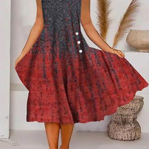 Asymmetrical Ethnic Casual Dress, Midi, color:Red|size:XS, Noracora