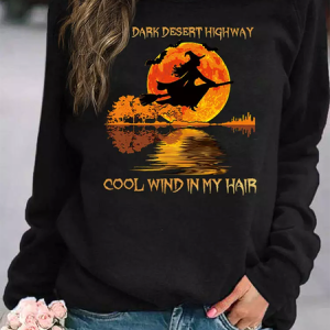 Halloween-Crew Neck Long sleeve Printed Casual Sweatshirt, Hoodies & Sweatshirts, color:As Picture|size:3XL, Noracora
