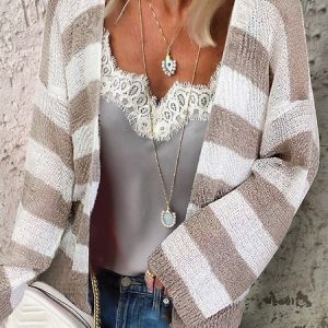 Others Casual Cardigan, Cardigans, color:Camel|size:3XL, Noracora