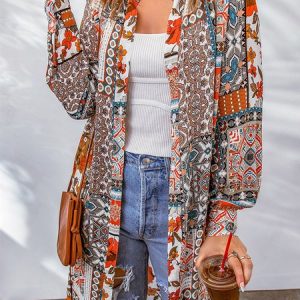 Boho Loose Kimono, Kimono, color:Multicolor|size:XXL, Noracora