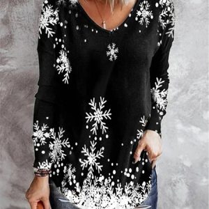 Loose Crew Neck Casual Tunic Blouse, Blouses, color:Black|size:3XL, Noracora