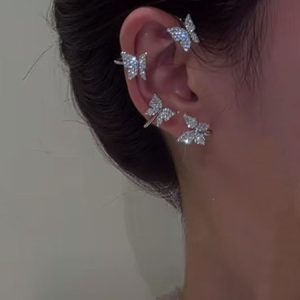 Alloy Rhinestone Butterfly Cuff Earrings, Earring, color:Color1|size:One-size, Noracora