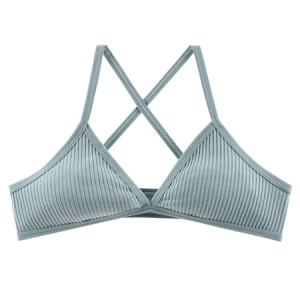 Wireless Sports Bra Comfort and Style with Cross-Strap Bra & Bralette, Lingeries, color:Blue|size:L, Noracora