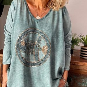 Blue Cotton Embroidery Casual Sweetheart Tops, Blouses, color:Blue|size:3XL, Noracora
