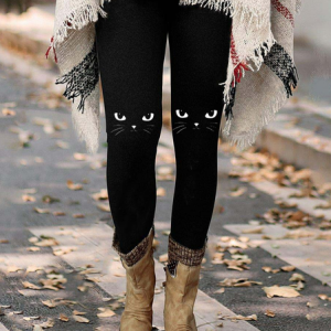 Casual Cat Tight Leggings, leggings, Roselinlin - Online Catalog