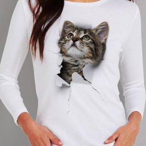 Loose Casual Crew Neck T-Shirt, T-shirts, color:White|size:3XL, Noracora