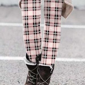Jersey Casual Tight Halloween Leggings, Leggings, color:Pink|size:3XL, Noracora