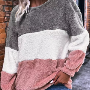 Plain Crew Neck Casual Loose Sweatshirt, Hoodies & Sweatshirts, color:Multicolor|size:XXL, Noracora